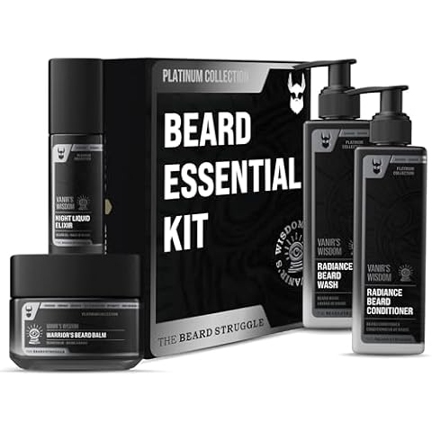 The Beard Struggle Men's Beard Care Kit Including Beard Balm, Beard Oil, Beard Wash, & Beard Conditioner - Platinum Collection - Vanir's Wisdom Cover