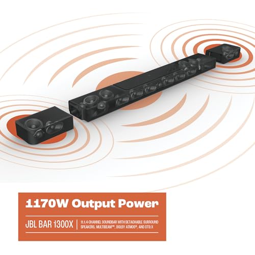 Image of JBL Bar 1300X: 11.1.4-Channel soundbar with Detachable Surround Speakers, MultiBeam, Dolby Atmos and DTS:X, Black