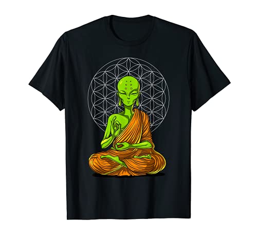 Space Alien Buddha Zen Yoga Meditation Spiritual Buddhist T-Shirt
