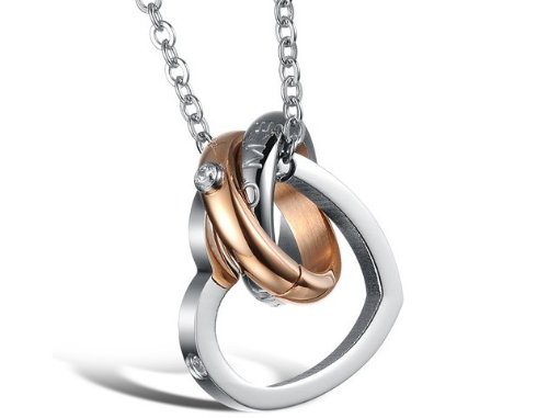 Sunnyhouse His & Hers Matching Set Titanium Stainless Steel My True Love To You Couple Pendant Necklace Korean Love Style In A Gift Box #TOP3