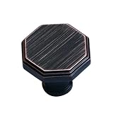 Oil-Rubbed Bronze Knobs for Cabinets and Drawers 10 Pack,1-2/5" Octagonal Brushed Bronze Kitchen Cab