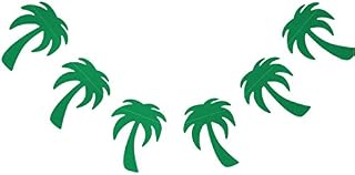 Bobee Palm Tree Party Supplies Paper Garland, 7 Foot Strand, 15 Palm Trees