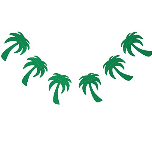 Bobee Palm Tree Party Supplies Paper Garland, 7 Foot Strand, 15 Palm Trees