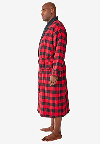 Kingsize Men's Big & Tall Jersey-Lined Flannel Robe - Tall - 6Xl/7X, Balsam Plaid Multicolored #TOP3