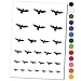 Flying Eagle Solid Temporary Tattoo Water Resistant Fake Body Art Set Collection - Black (One Sheet)