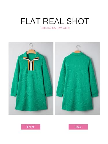 Image of BLENCOT Women's Dress Zip Up Stand Neck Pullover Sweatshirt Mini Dresses