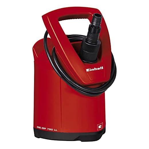 Einhell Dränkbar pump GE-SP 750 LL (750W, Ø5 mm partikelstorleken, 15000 liter vatten i timmen, integrerad flottörbrytare, brytare för automatiskt/kontinuerligt läge, universell koppling, bärhandtag)