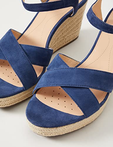 Geox Women's Wedge Heels Sandals, Blue, 8 #TOP3