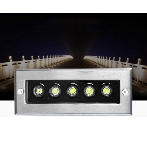 QICBYING Lampes De Paysage - Lumières Enterrées, Spot Encastré Extérieur AC220V, Luminaire De Jardin Rectangulaire Enterré, Spots LED Encastrables Au Sol, pour Jardin, Pelouse(White,3w)