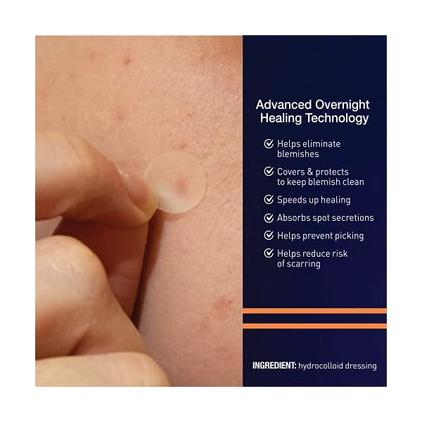 PanOxyl PM Overnight Spot Patches, Advanced Hydrocolloid Healing Technology, Fragrance Free, 40 Count Pack of 1