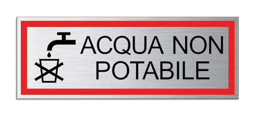 Cartello Non bere, acqua non potabile - C - Alluminio 330x500 mm