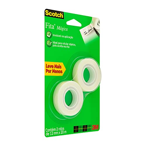 Scotch, 3M, Fita Mágica, Transparente, 12 mm x 20 m