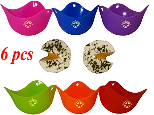 Best Silicone Egg Poacher Cups - Set of 6 - Premium Quality Poacher