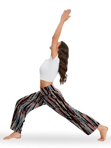 Image of Gracyoga Wide Leg Yoga Pants for Women Casual Loose Cozy Sweatpants High Waisted Lounge Pajama Flowy Pants With Pockets