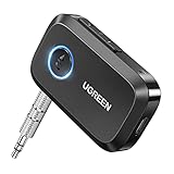 UGREEN Receptor Bluetooth 5.3, Adaptador Bluetooth Aux para Coche Audio Micrófono Incorporado, A2DP Estéreo y Llamadas...