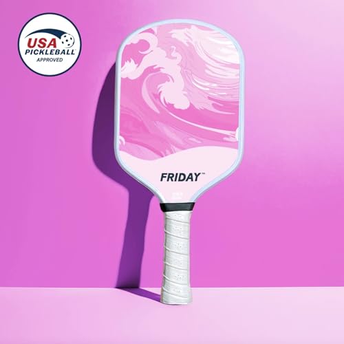 Image of Friday Pickleball Paddle, USA Pickleball Approved, Durable Carbon Fiber, Thermoformed Unibody Design, Honeycomb Core, Gritty Surface for Spin