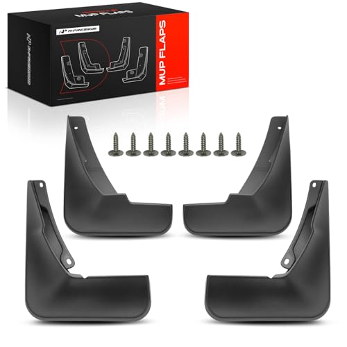 Image of A-Premium Mud Flaps Compatible with Audi | for Audi A6 2012-2016 Sedan, No Drilling Required Mud Guards with Hardware Accessories, Set of 4 Front and Rear