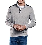 mit Ribbsbündchen engbers Herren Sportives Sweatshirt mit Stehbund, 30273, Grau in Größe XL