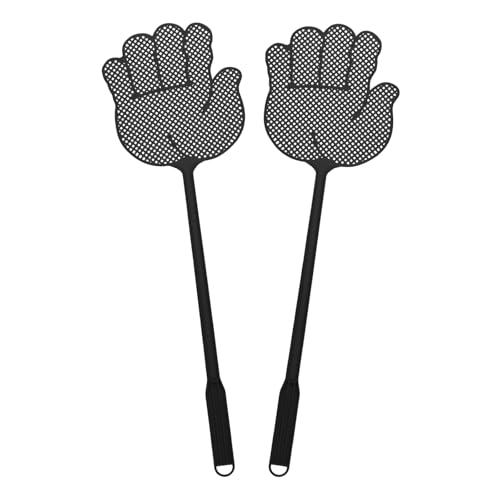 Matamoscas manual de plástico resistente negro de 6x5.7 pulgadas pack de 6 unidades para el hogar 2