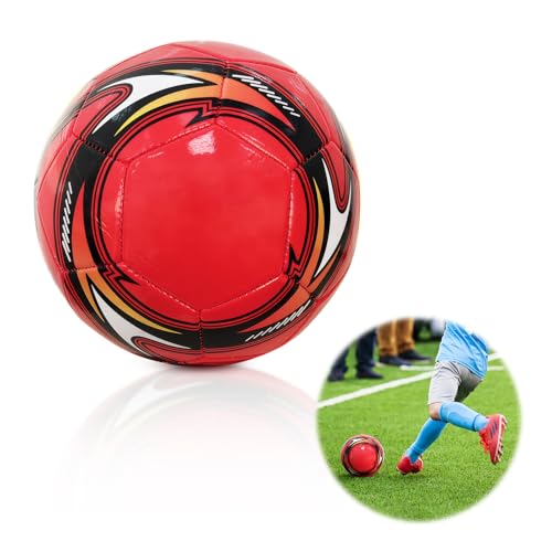 WUIOWPPIC Fußball Größe 5, Anti-Luftaustritt Professioneller Fußball Leder Kinder, Offizieller Training Fusball, Wasserdicht Ball Wettbewerb für Kinder Jugendliche Erwachsene Drinnen Draussen