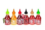 Flying Goose Sriracha scharfe Chilisaucen 6er Set (6 x 200ml) + esnado Drachenanhänger