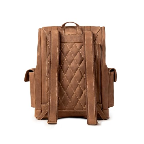 Sac à dos DRAKENSBERG cuir marron avec compartiment PC ordinateur - 2