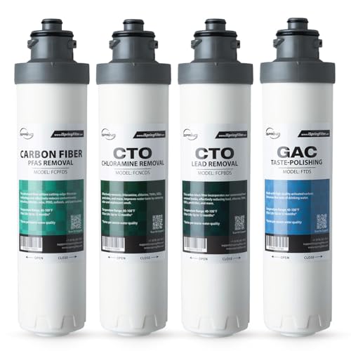 iSpring F4DS-MAX Full Filter Replacement Set for DS4B-MAX & DS4S-MAX Bottleless Water Dispensers, Includes 1x FCPFDS, 1x FCNCDS, 1x FCPBDS and 1x FTDS, Up to 12 Months Based on Usage & Water Quality by iSpring - Used condition - US$99.44