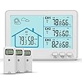 Indoor Outdoor Thermometer Wireless, 5 Inch Display Digital Hygrometer Thermometer Temperature Humidity Monitor with 328ft Range Sensor and Weather Station