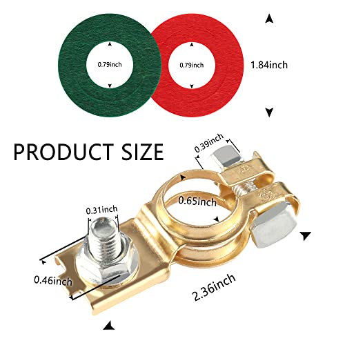 Durable&Adjustable Battery Terminal Connectors Car Accessories Kit(Negative & Positive Battery Cable Terminals+2Pcs Battery Terminal Fiber Washers) Fit For Most Car Truck Van Boat #TOP1