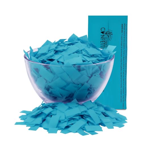 Image of Ultimate Confetti, Turquoise Color Biodegradable Confetti - Rectangular Fluttering Tissue Paper Confetti for Cannon and Launcher use - Best for Wedding, Parties, Concerts and Live Events - 1 lb, 16 oz