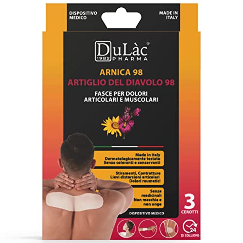 Cerotti Antidolorifici con Arnica e Artiglio del Diavolo Dulàc - 3 FASCE per dolori muscolari,...