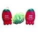 RAW SUGAR Kids Bubble Bath and Body Wash Bundle: 2 Strawberry Vanilla (12 oz. ea.) + Green Loofah