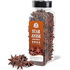 52USA Star Anise, 6oz – Whole Dried Star Anise Pods in Bottle, Aromatic Spice for Cooking, Baking, and Teas