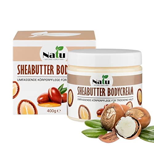 Natu Natural Curly Hair Sheabutter 400g | Shea-butter Pflegende Creme | Feuchtigkeitsspendende Bodylotion | für alle Hauttypen geeignet | für trockene haut Cover