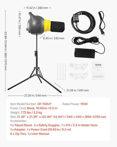 VEVOR Máquina de Espuma 115 W con Trípode Portátil miniatura 7