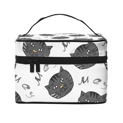 化粧ポーチ 黒い 猫? 猫柄 メイクポーチ 洗面用具ケース トイレタリーバッグ バスルームポーチ トラベルポーチ スキンケアポーチ 化粧品入れ 小物入れ 洗面用具入れ 旅行収納 お風呂 軽量 小型 自立 出張 携帯用 大容量