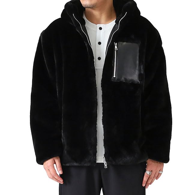 [タトラス] MASCALI マスカリ フード付き フェイクファー ボアフリース ジャケット メンズ