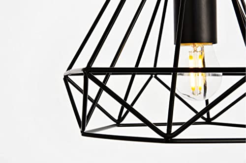 Image of JACKAL 2 Set Diamond Cluster Pendant Light | Hanging Ceiling Light with Braided Cord | Decorative Fancy Lights for Home, Living Room, Cafe, Restaurants & Bar (Black) Without Bulb