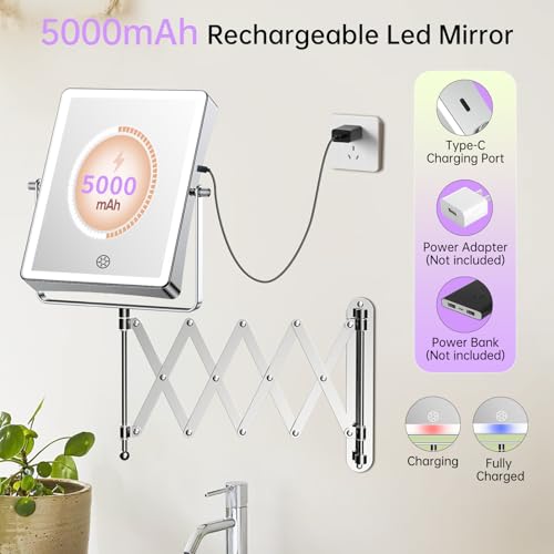 Espejo de Maquillaje de Pared Recargable FASCINATE 8.7" miniatura 2