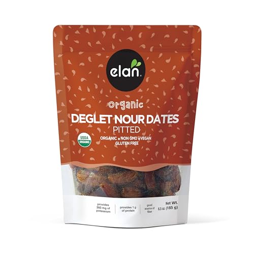 Elan Organic Pitted Dates, 6.5 oz, Naturally Sweet Dried Fruits,