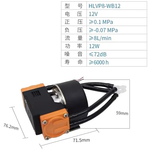 Bomba de vacío de presión positiva HLVP8-B24-2-S para muestreo de gases 4