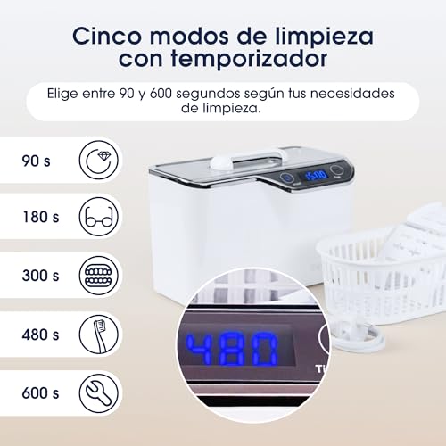 Férula Dental y joyas siempre limpias sin dañarlas usando el ultrasonidos ZENT DeepClean+ 5