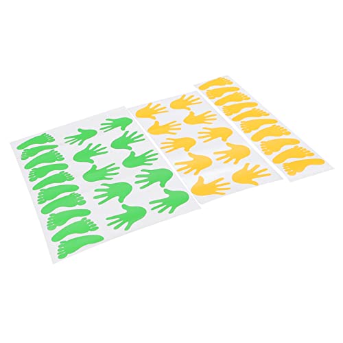 DOITOOL Footprint Handprint Stickers 24 works Floor Decals for Kids Nursery Room Decoration Colourful Self-Adhesive Foot and Hand Wall Stickers 24X24 Inch Each