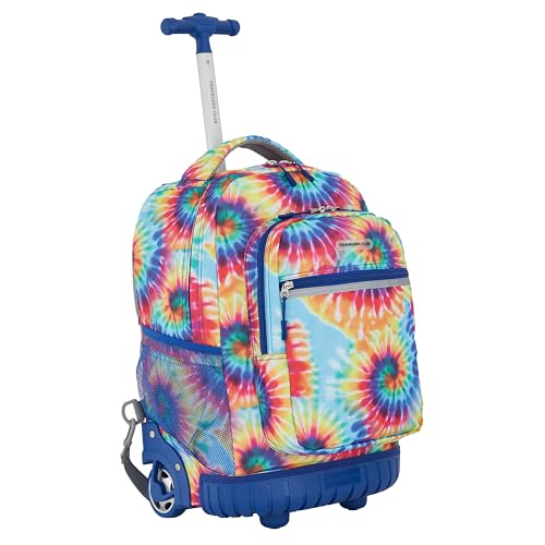 Image of Travelers Club 4 Piece Rolling Backpack Set With Accessories, Tie Dye