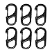 Bytiyar 6 pcs Metal Small Carabiner Paracord Clips Snap Hooks with Fixed Eye-Hole Spring Clasps Keychain Buckles and Accessories Tool, 1.85in Black