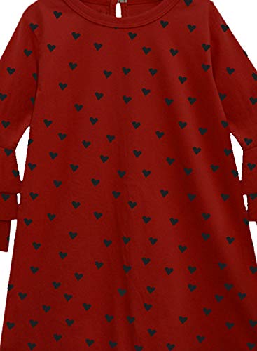 Image of A.T.U.N. (ALL THINGS UBER NICE) Girls Polka Dot Cotton Ruffle Sleeve Knee Length Casual Dress with Mask