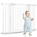 LAOYE cancelletto per bambini, Cancelletto per scale senza trapano, altezza extra alta 92 cm, larghezza 75-124 cm con 3 estensioni, per bambini, cani gatti, chiusura automatica arresto a 90°-Bianco immagine