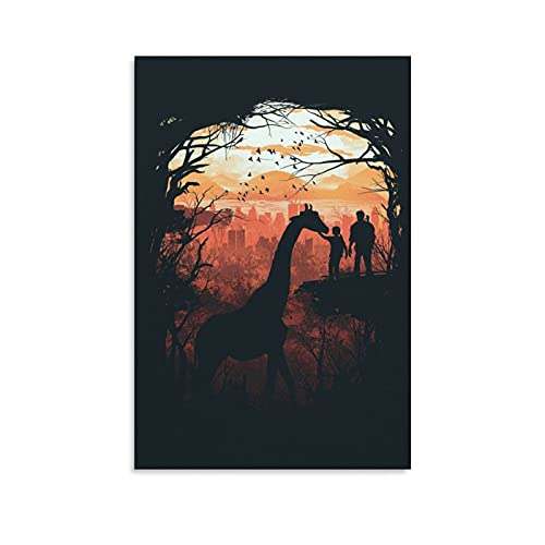 Póster y pared con diseño de siluetas de ciervos de The Last of Us, 60 x 90 cm