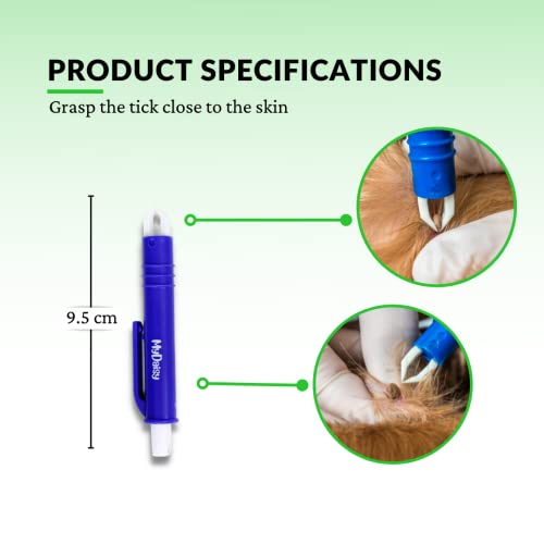 MYDAISY Zeckenzange für Hunde 5er Set mit Etui -Zeckenzange set für Haustiere - Zeckenhaken - Zeckenpinzette