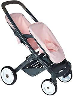 Quinny Twin Toy Pretend Play Pushchair For Dolls and Baby Dolls In Light Pink